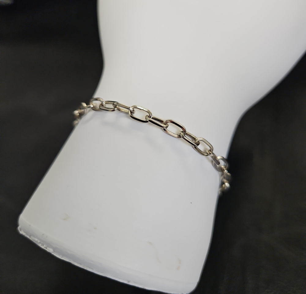 Silver Paperclip Chain Bracelet
